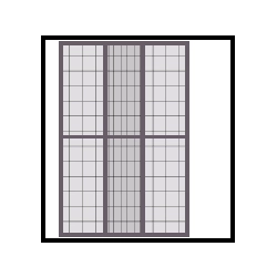 Illustration de moustiquaires sur une fenêtre double, avec deux panneaux de grille côte à côte, montrant leur capacité à couvrir de larges ouvertures.